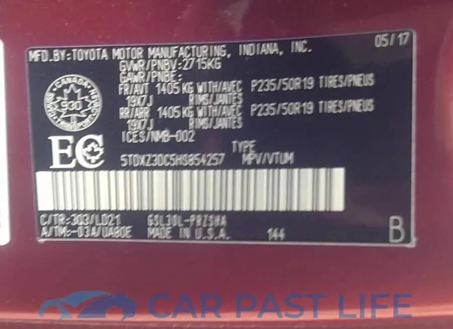 5TDXZ3DC5HS854257# 9