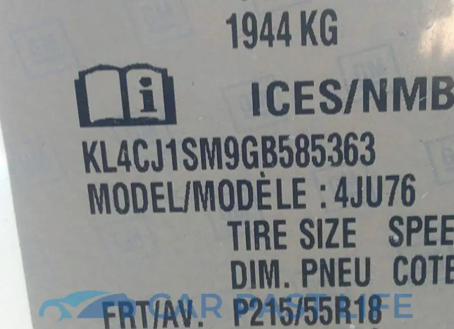 KL4CJ1SM9GB585363# 9