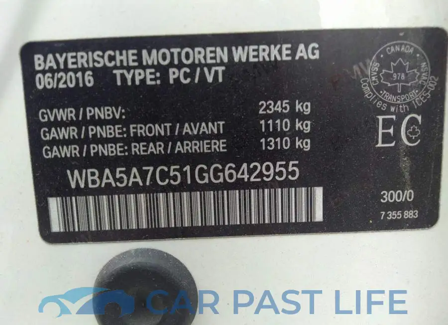 WBA5A7C51GG642955# 9