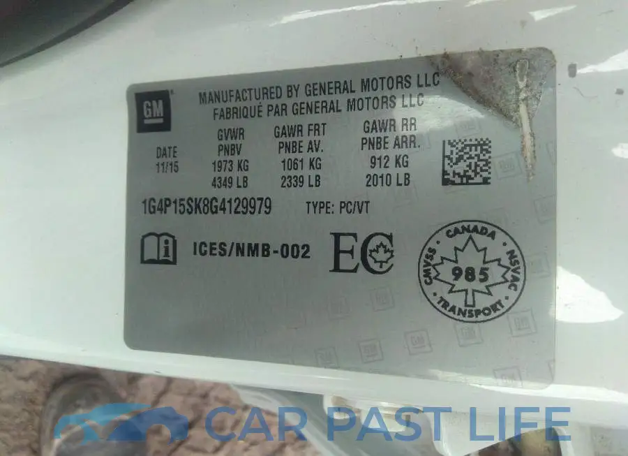 1G4P15SK8G4129979# 9