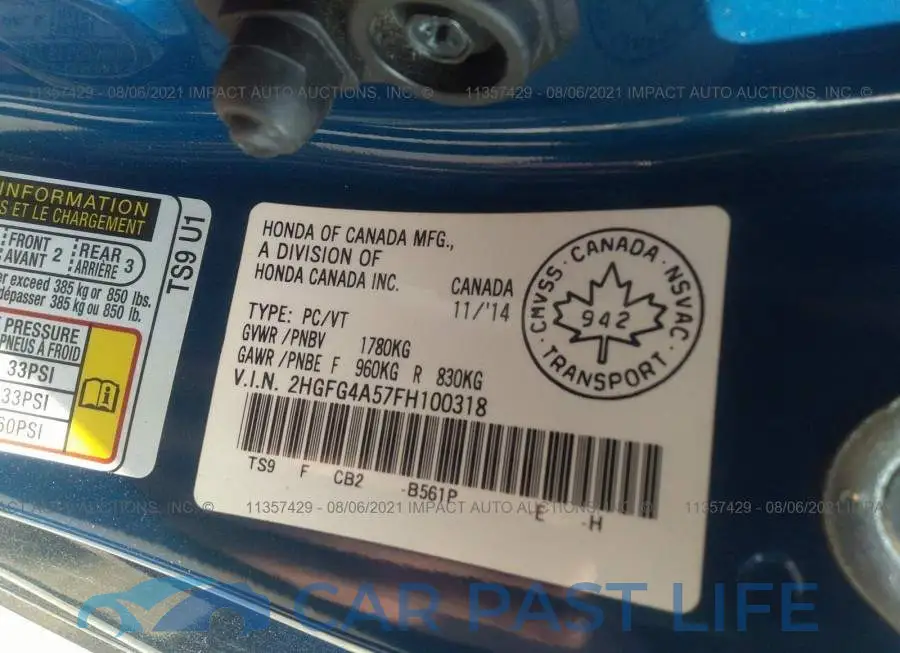 2HGFG4A57FH100318# 9