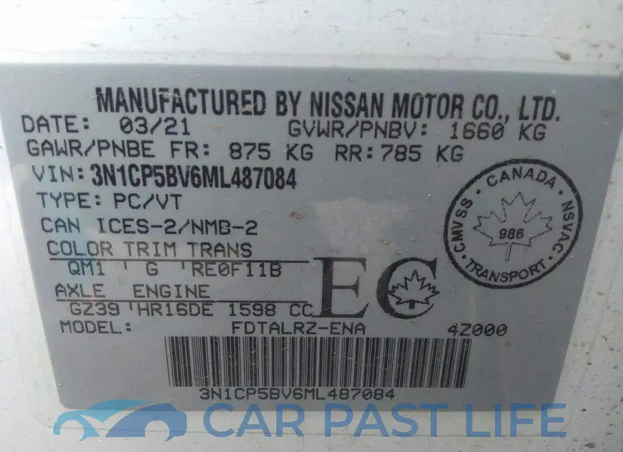 3N1CP5BV6ML487084# 9