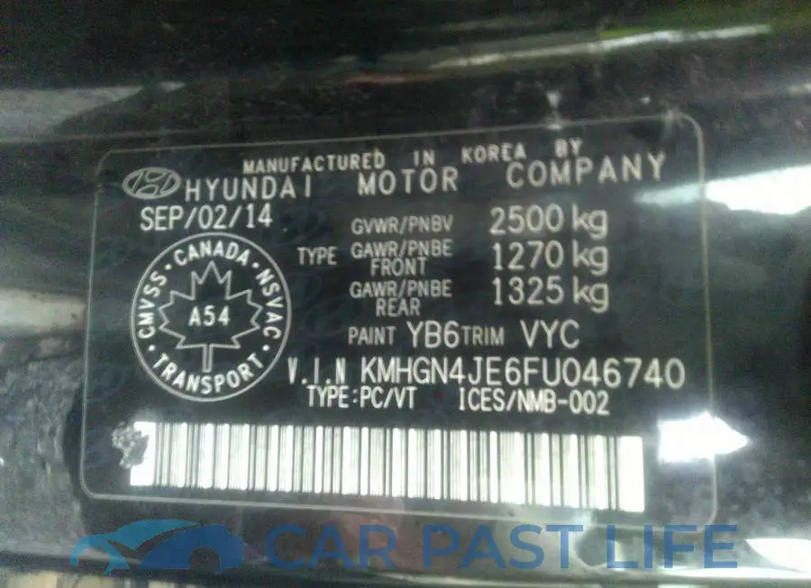 KMHGN4JE6FU046740# 9