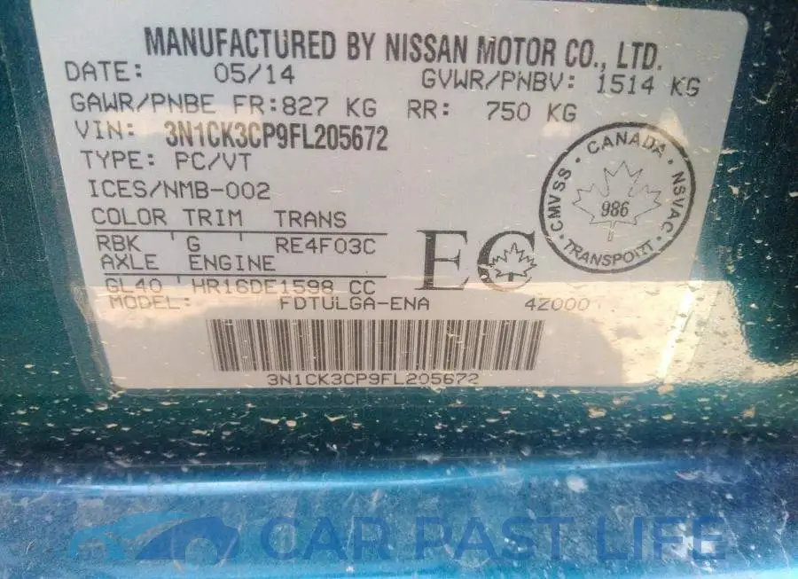3N1CK3CP9FL205672# 9