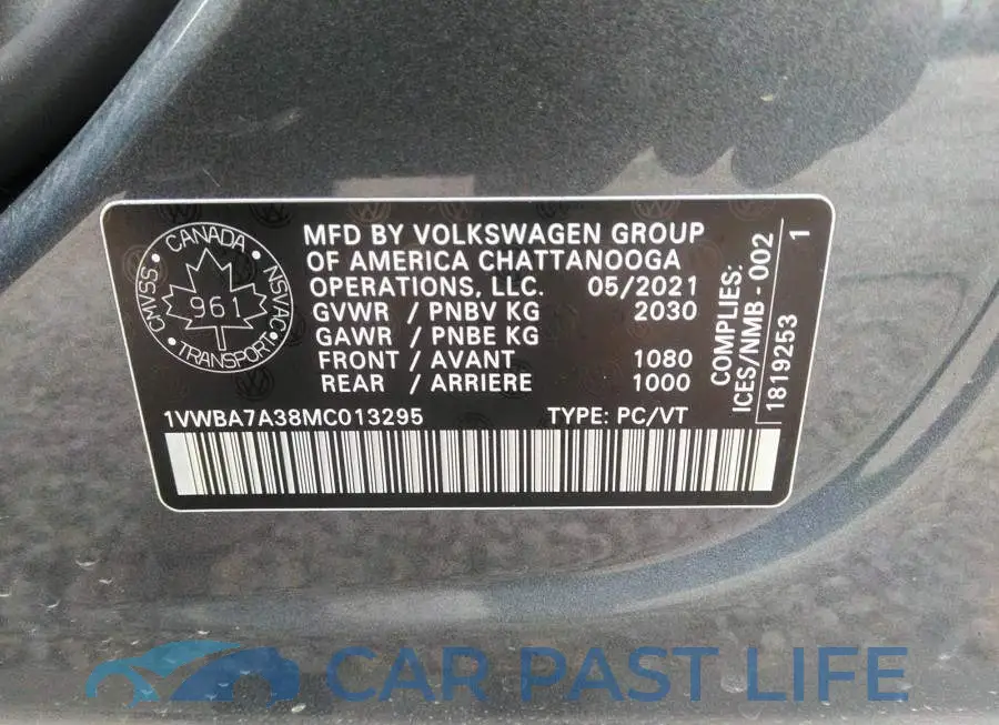 1VWBA7A38MC013295# 9