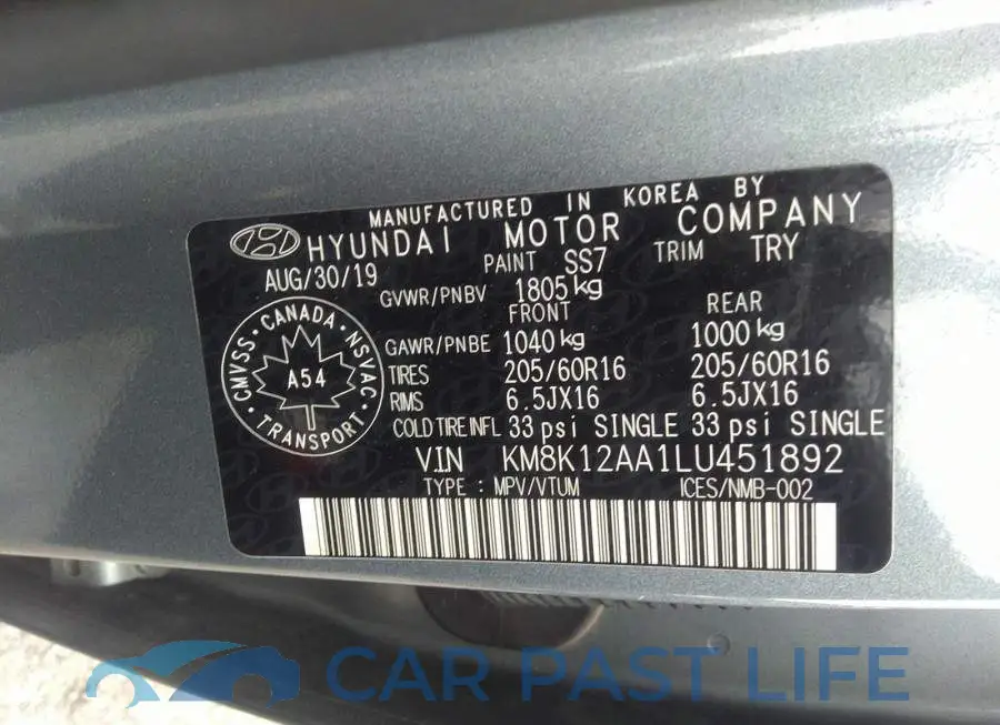 KM8K12AA1LU451892# 9