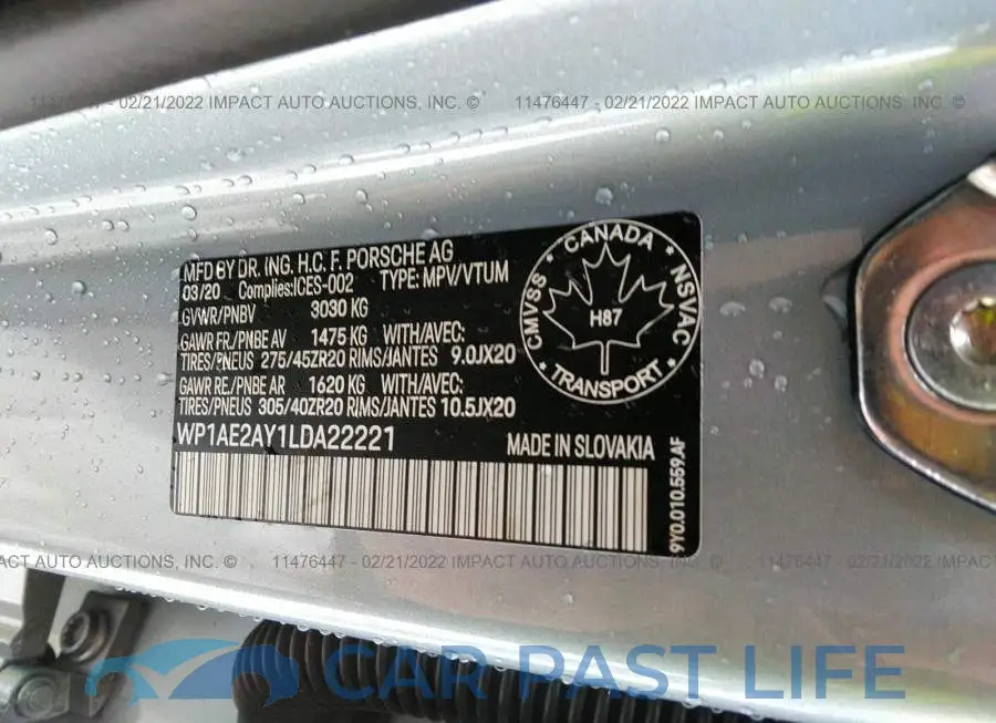 WP1AE2AY1LDA22221# 9