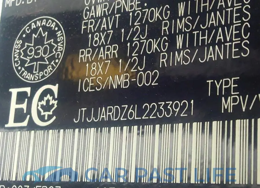 JTJJARDZ6L2233921# 9