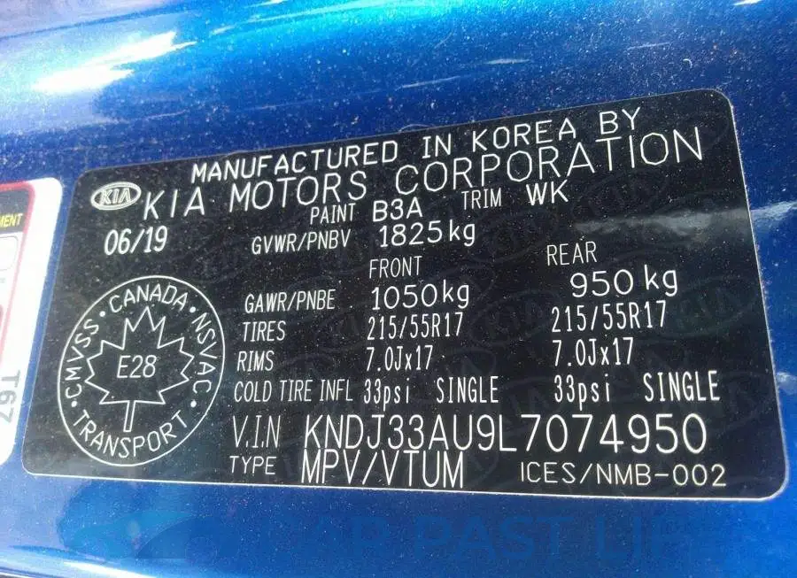 KNDJ33AU9L7074950# 9