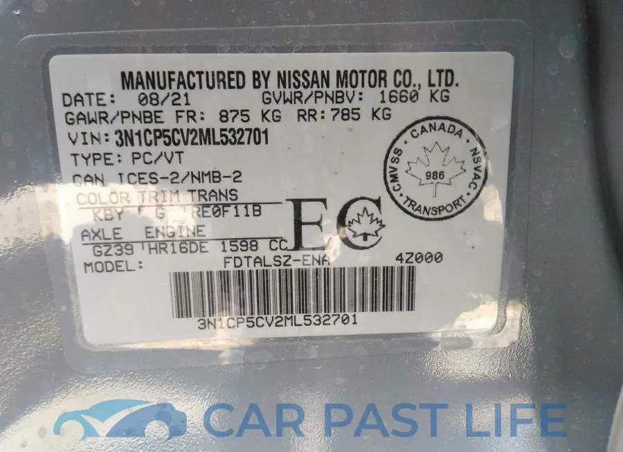 3N1CP5CV2ML532701# 9
