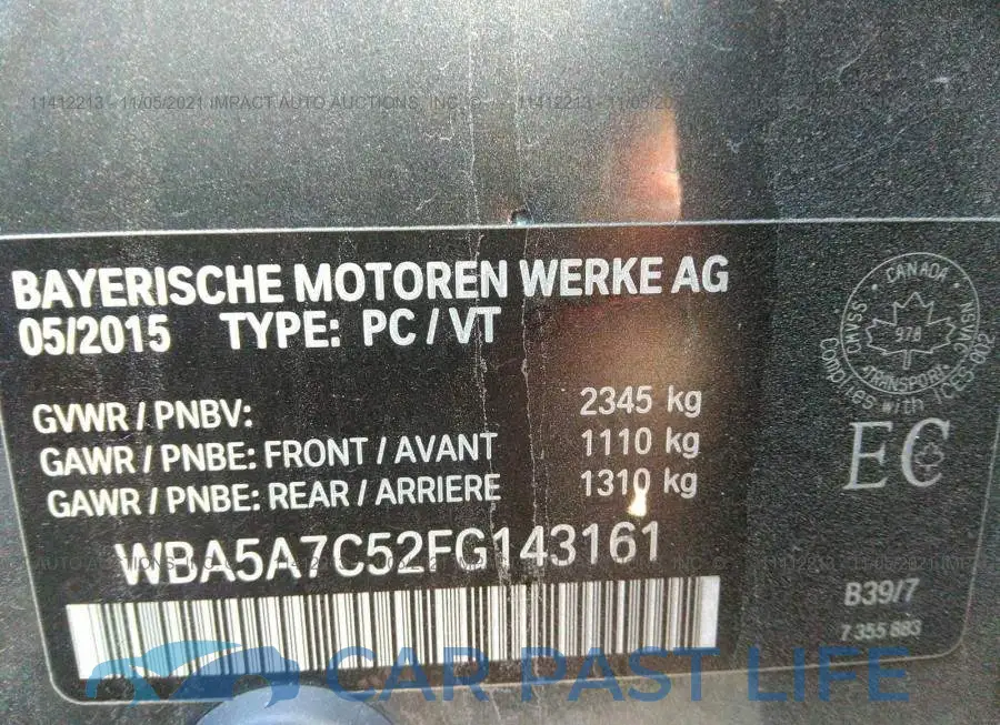 WBA5A7C52FG143161# 9