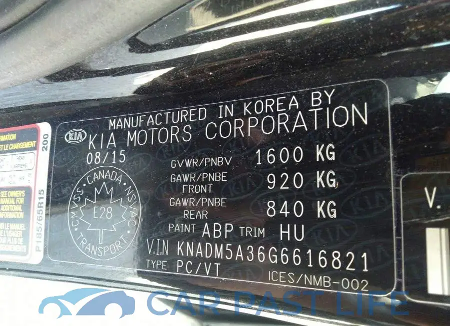 KNADM5A36G6616821# 9