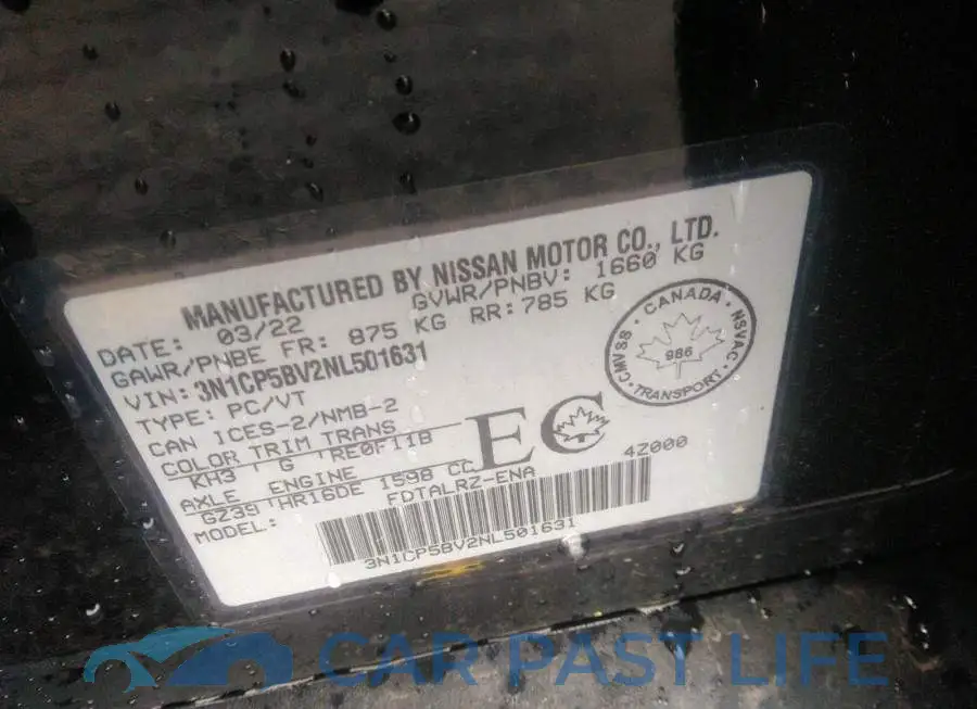 3N1CP5BV2NL501631# 9