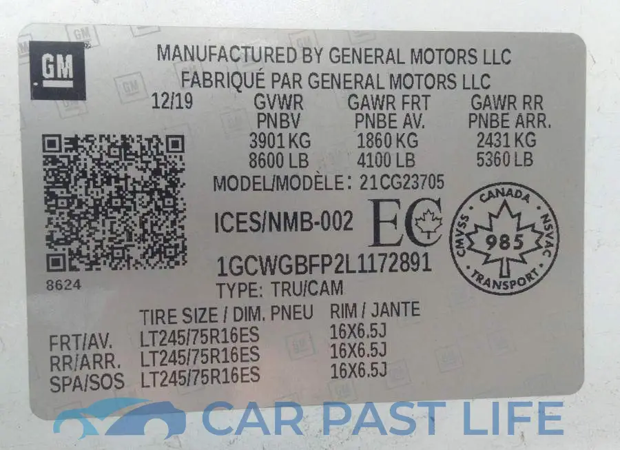 1GCWGBFP2L1172891# 9