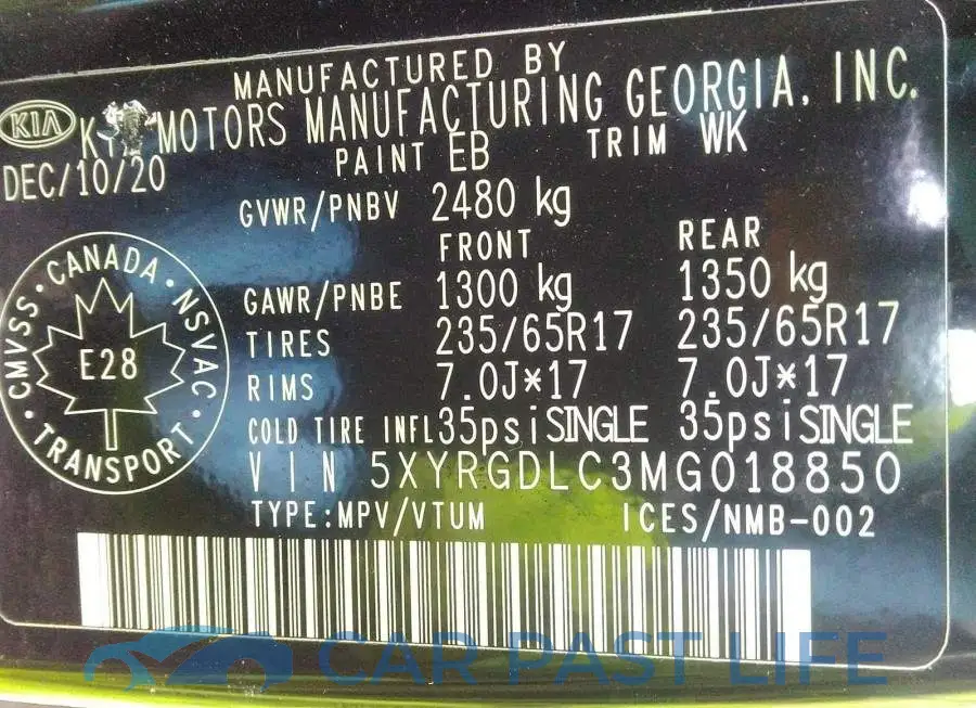 5XYRGDLC3MG018850# 9