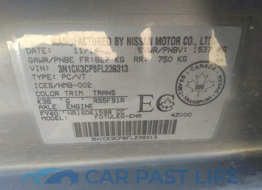 3N1CK3CP8FL239313# 9