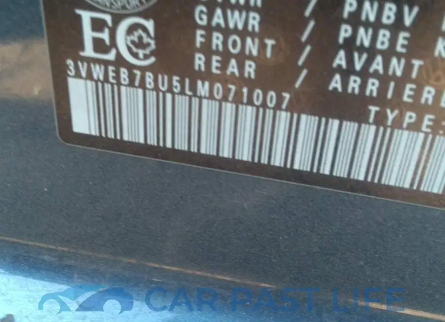 3VWEB7BU5LM071007# 9