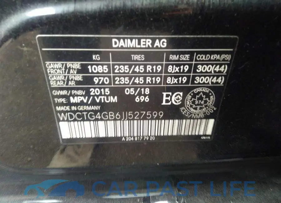 WDCTG4GB6JJ527599# 9