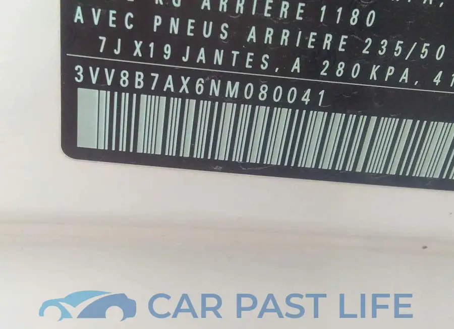 3VV8B7AX6NM080041# 9