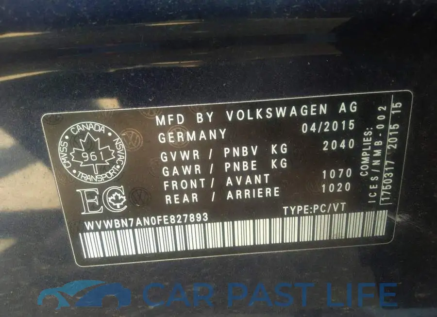 WVWBN7AN0FE827893# 9