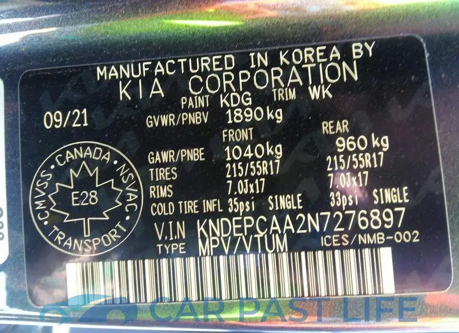 KNDEPCAA2N7276897# 9