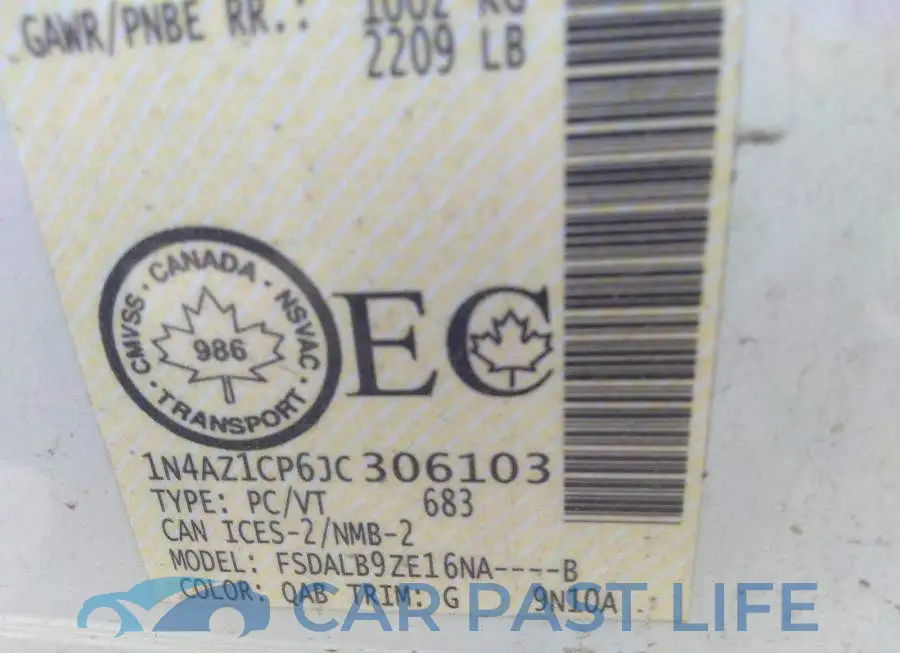 1N4AZ1CP6JC306103# 9
