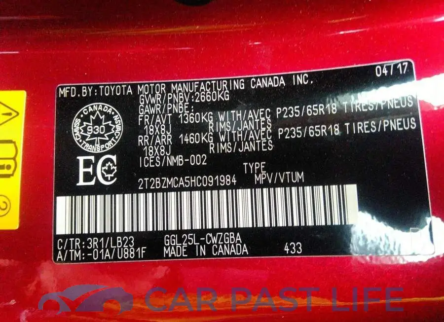 2T2BZMCA5HC091984# 9