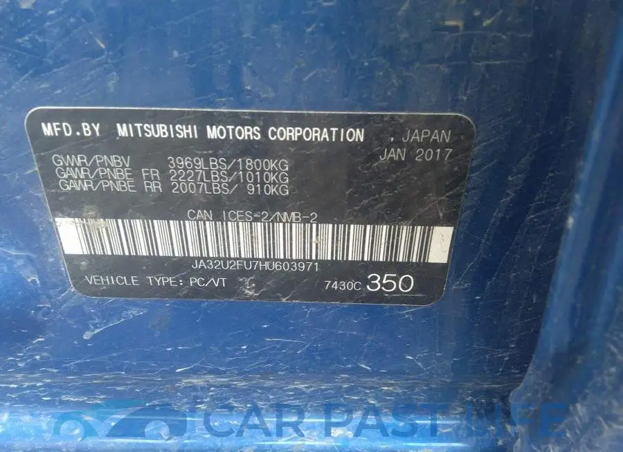 JA32U2FU7HU603971# 9