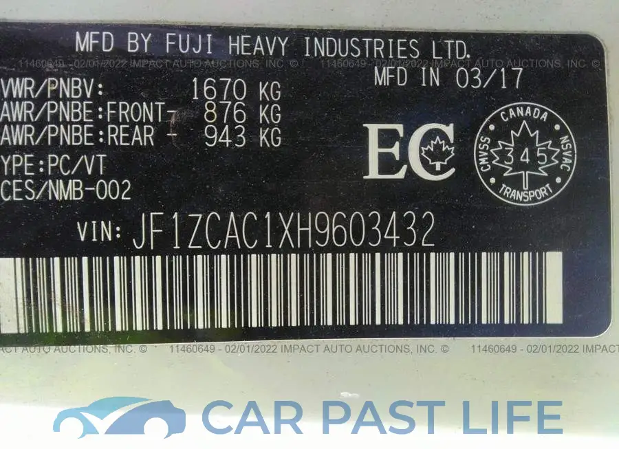 JF1ZCAC1XH9603432# 9