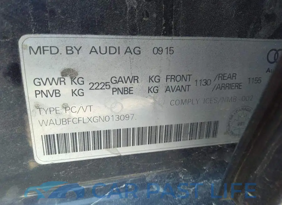 WAUBFCFLXGN013097# 9