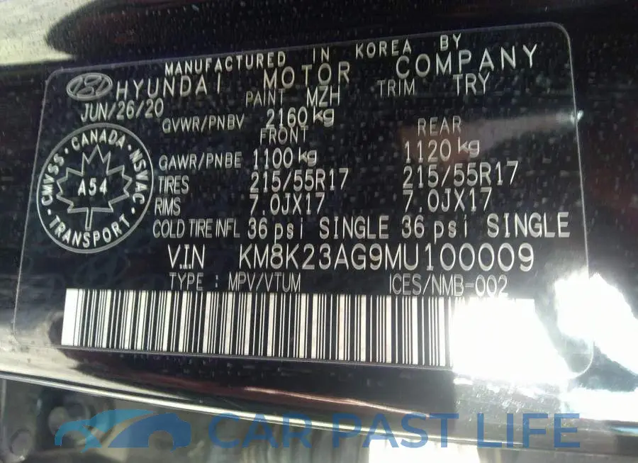 KM8K23AG9MU100009# 9