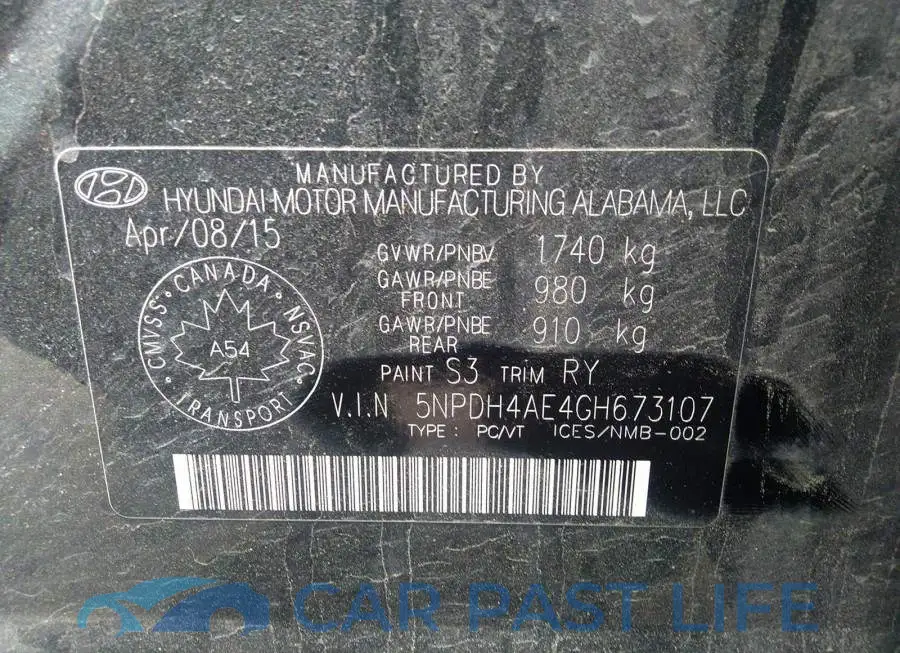 5NPDH4AE4GH673107# 9