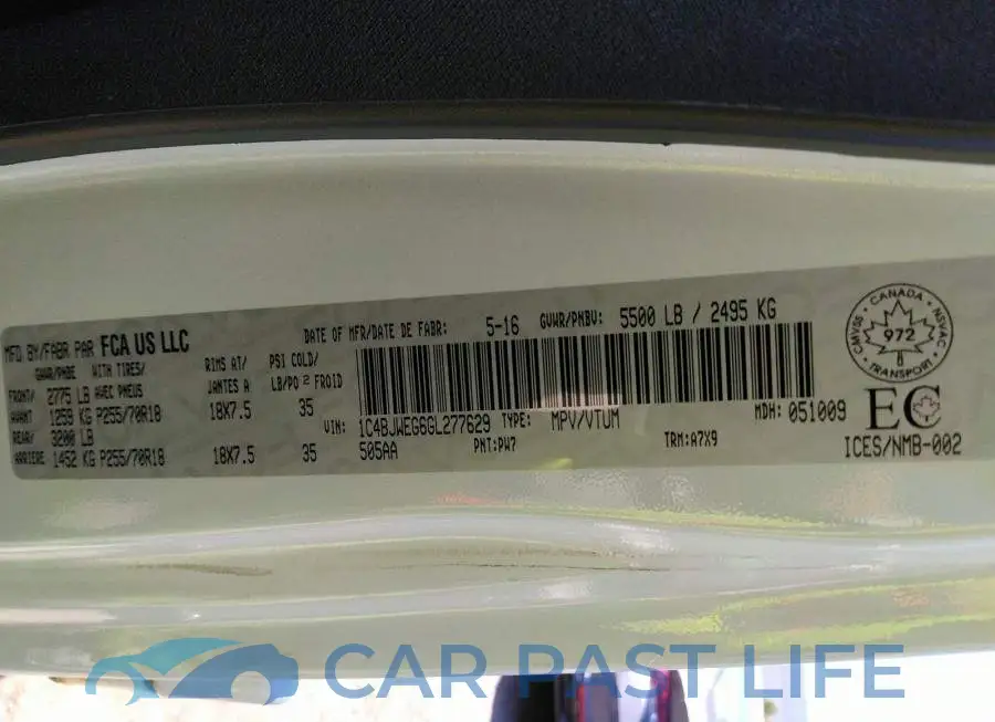 1C4BJWEG6GL277629# 9