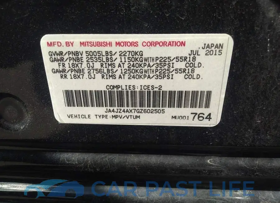 JA4JZ4AX7GZ602505# 9