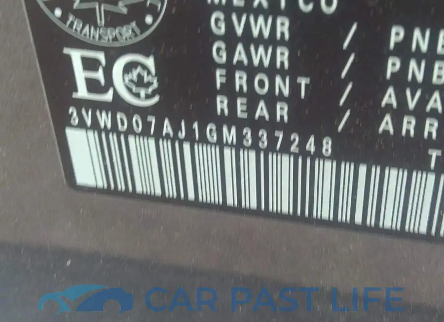 3VWD07AJ1GM337248# 9