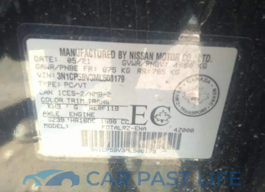 3N1CP5BV3ML508179# 9