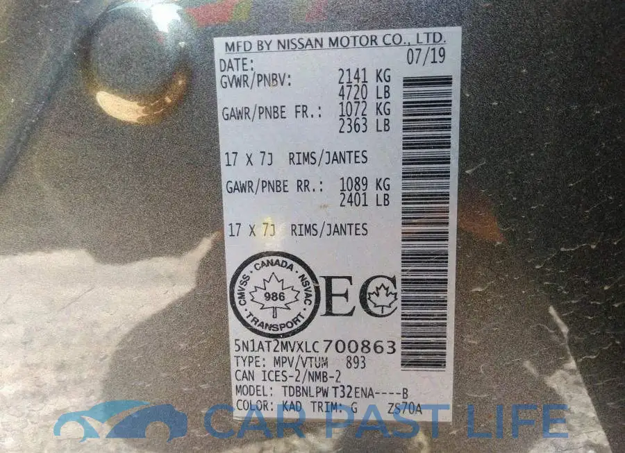 5N1AT2MVXLC700863# 9