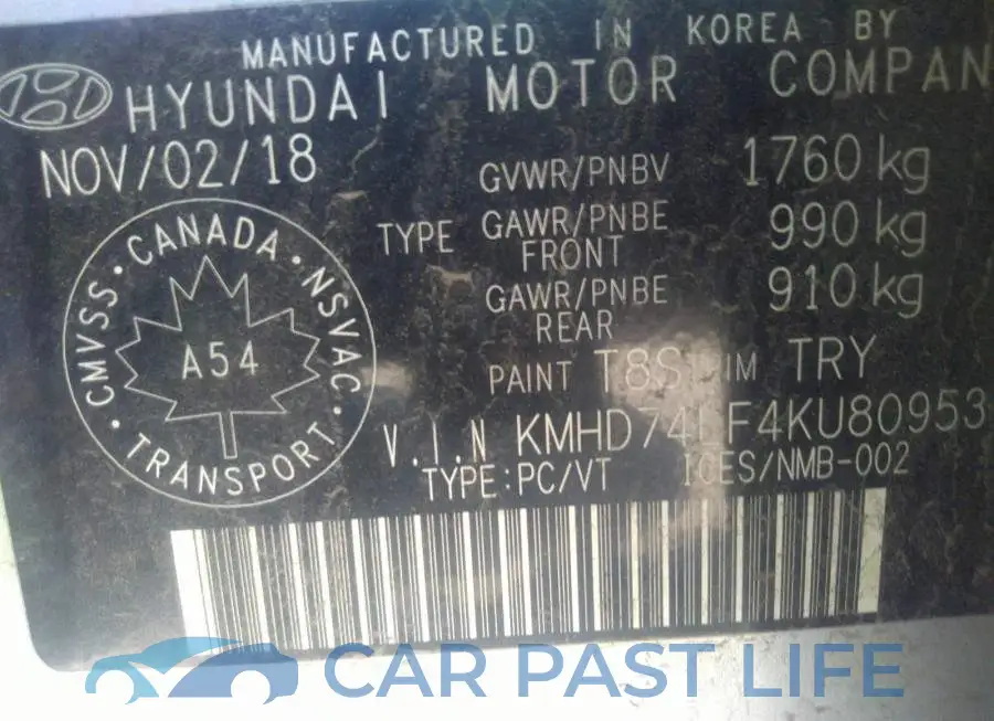 KMHD74LF4KU809531# 9