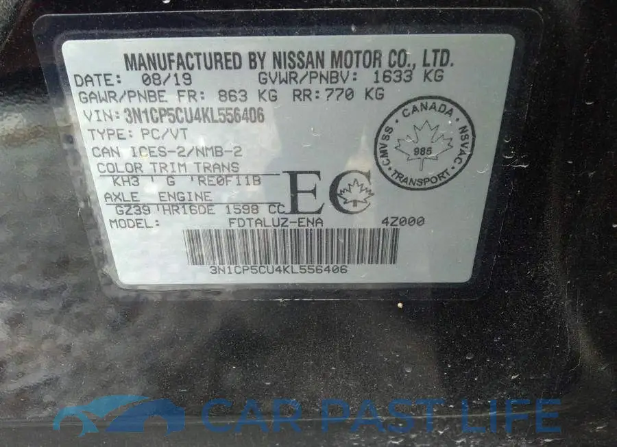 3N1CP5CU4KL556406# 9