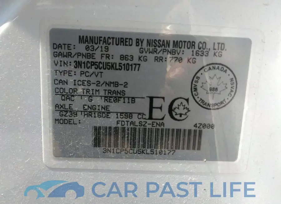3N1CP5CU5KL510177# 9