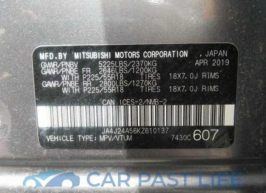 JA4J24A56KZ610137# 9