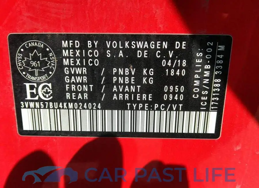 3VWN57BU4KM024024# 9