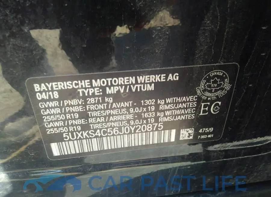 5UXKS4C56J0Y20875# 9