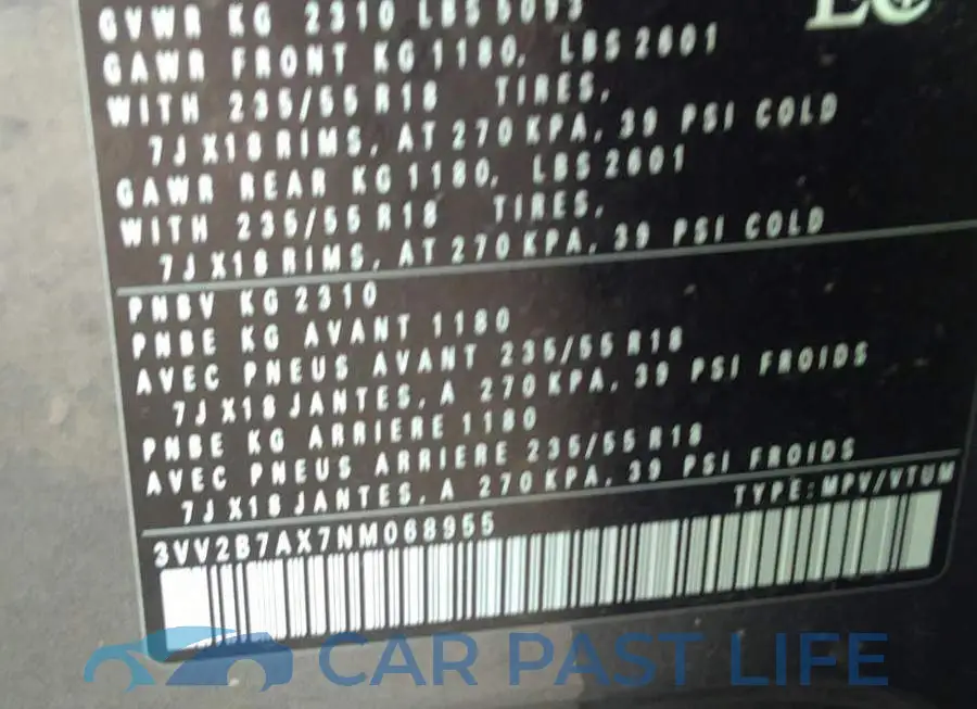 3VV2B7AX7NM068955# 9