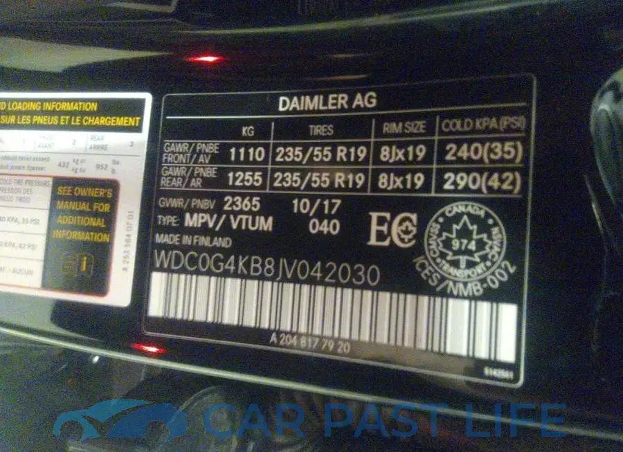 WDC0G4KB8JV042030# 9