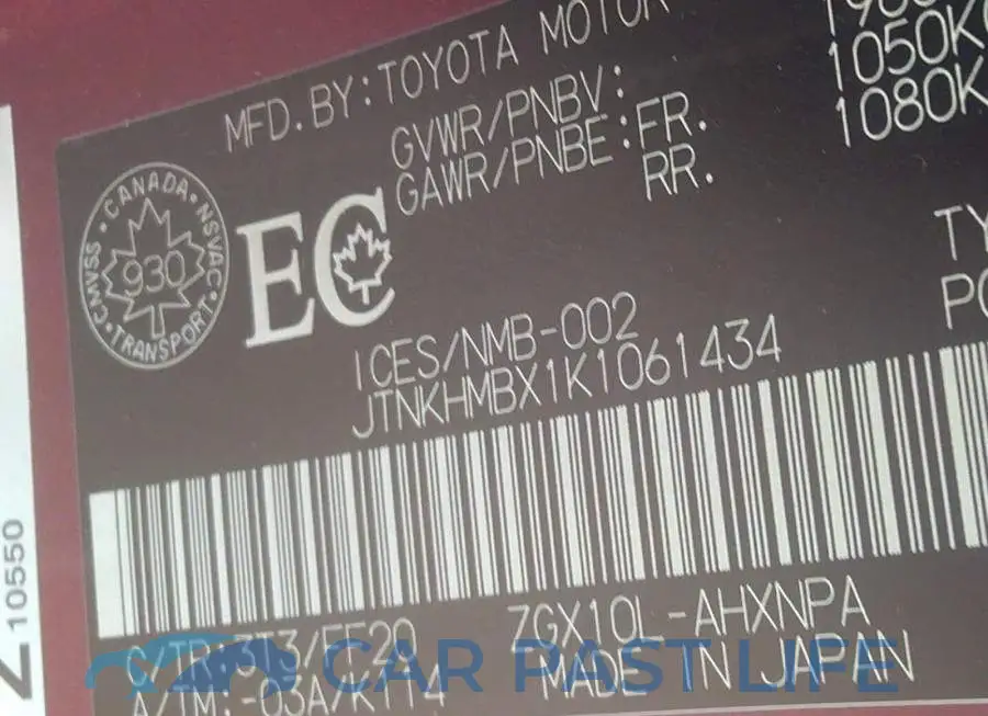 JTNKHMBX1K1061434# 9