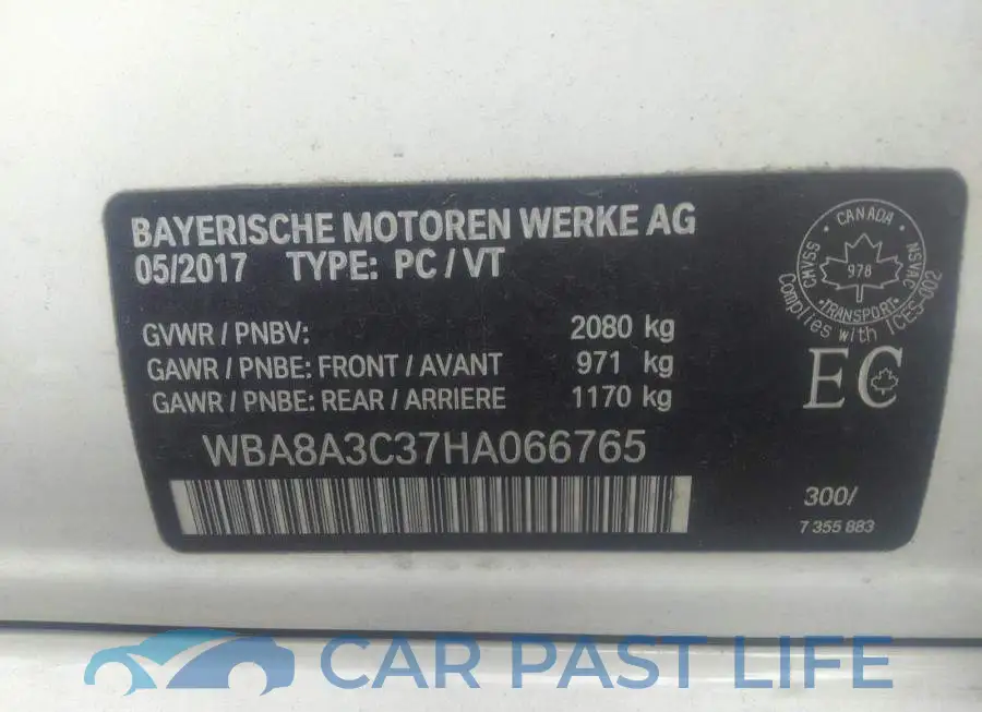 WBA8A3C37HA066765# 9