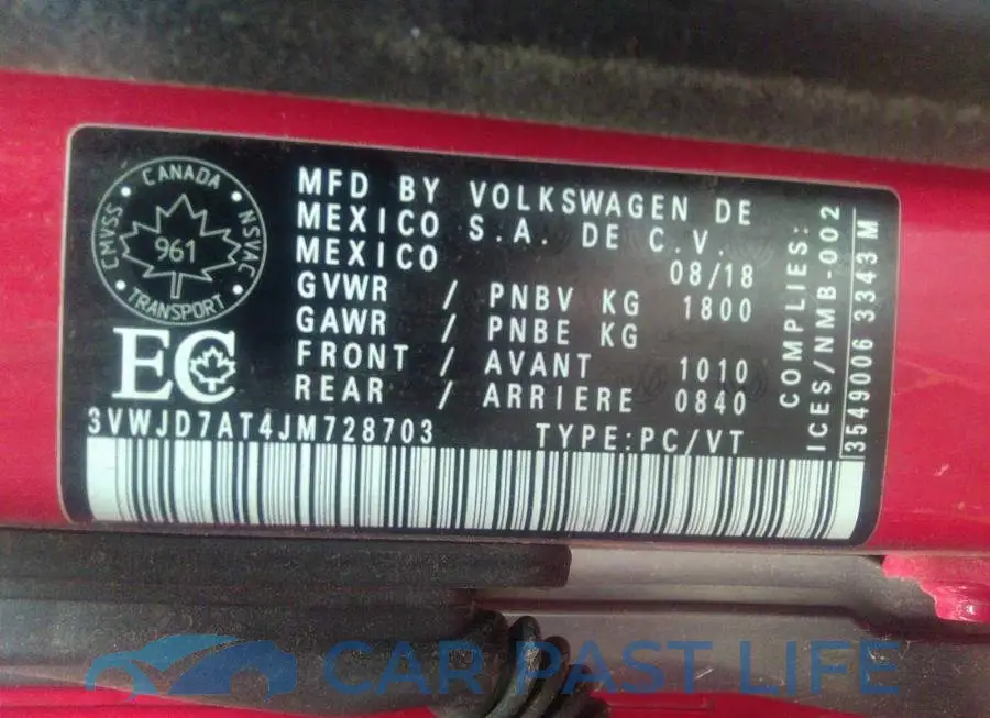 3VWJD7AT4JM728703# 9