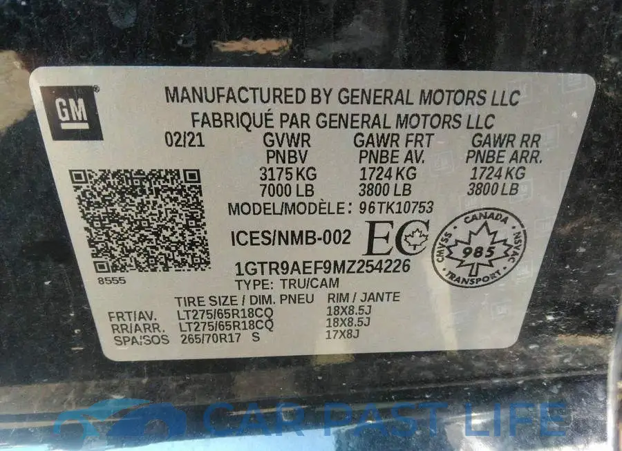 1GTR9AEF9MZ254226# 9