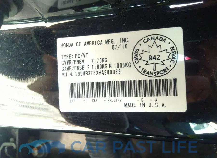 19UUB3F5XHA800053# 9